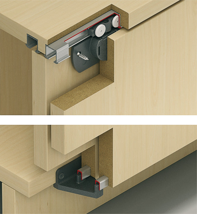 Sliding Door Hardware, Hawa Clipo 16 H Mixslide, set