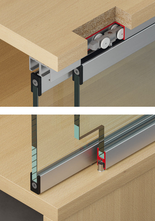 Sliding Door Hardware, Slido F-Line21 20D, Set