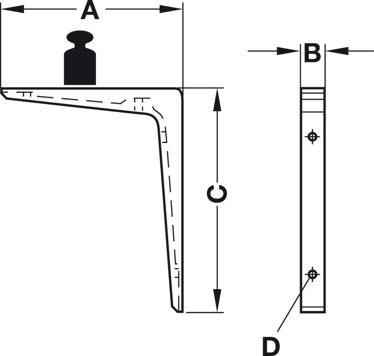 Shelf Support, Aluminum