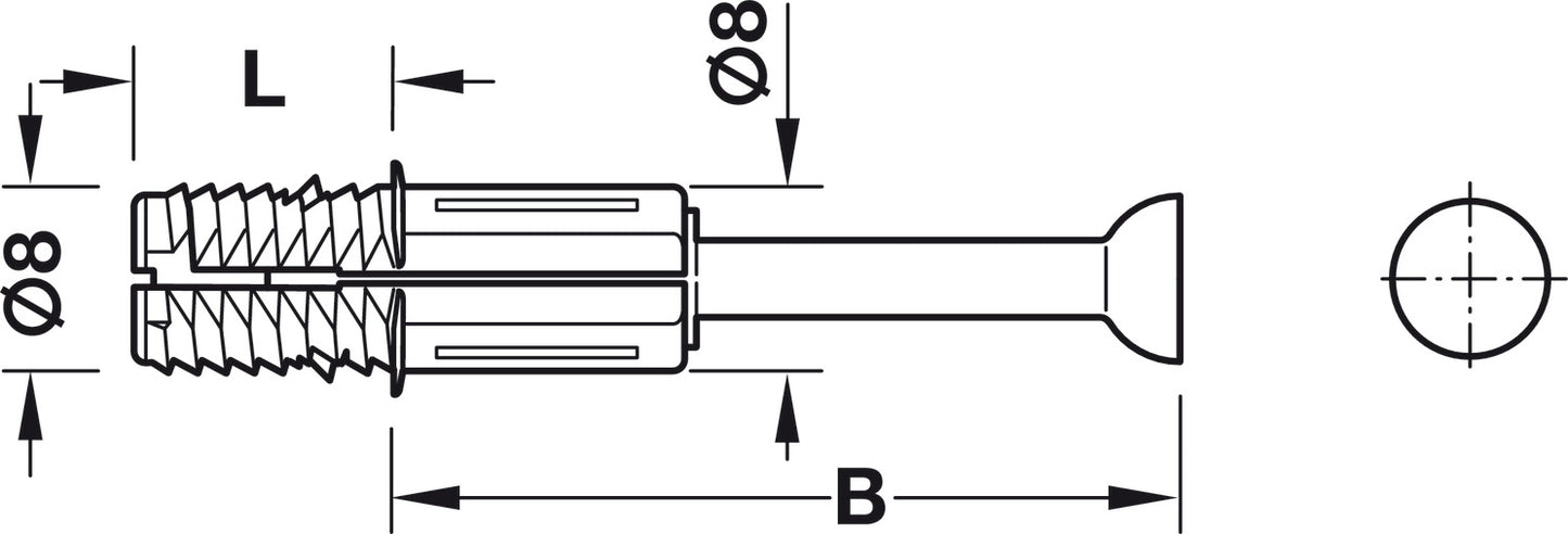Spreading Bolt, HÃ¤fele Minifix