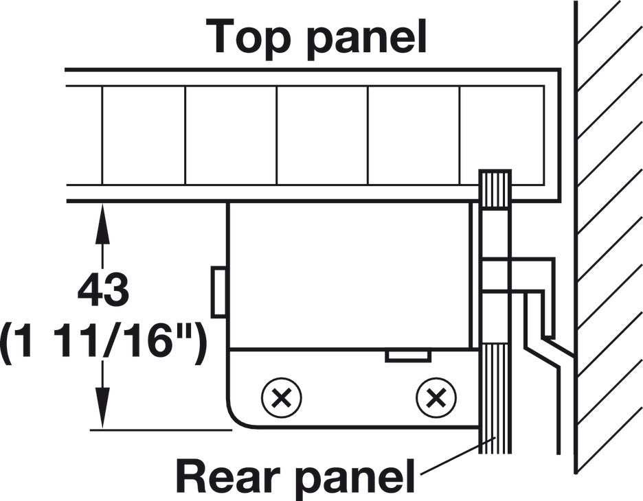 Cabinet Hanger, Screw-Mounted, 440 lb. Load Capacity, 2 5/16" length