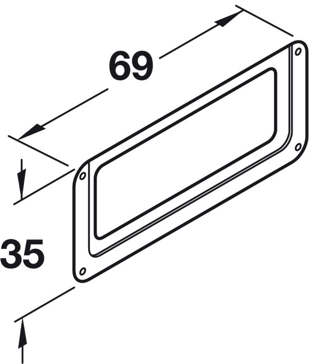 Label Frame, Nickel-Plated, Steel