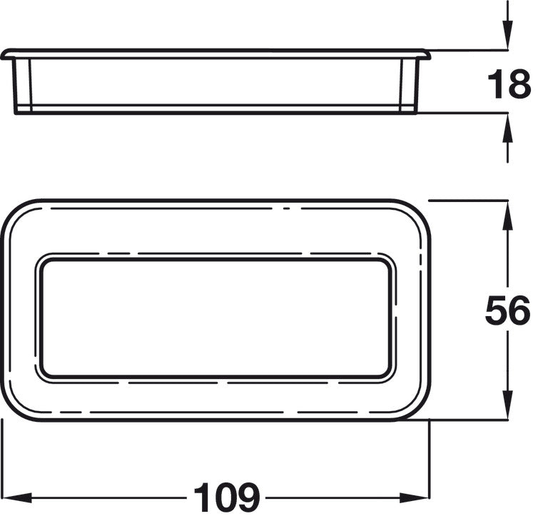 Inset Handle, Matt Chrome, Zinc