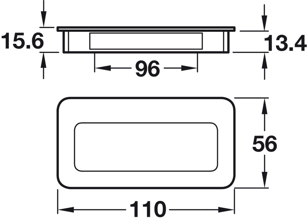 Inset Handle, Zinc