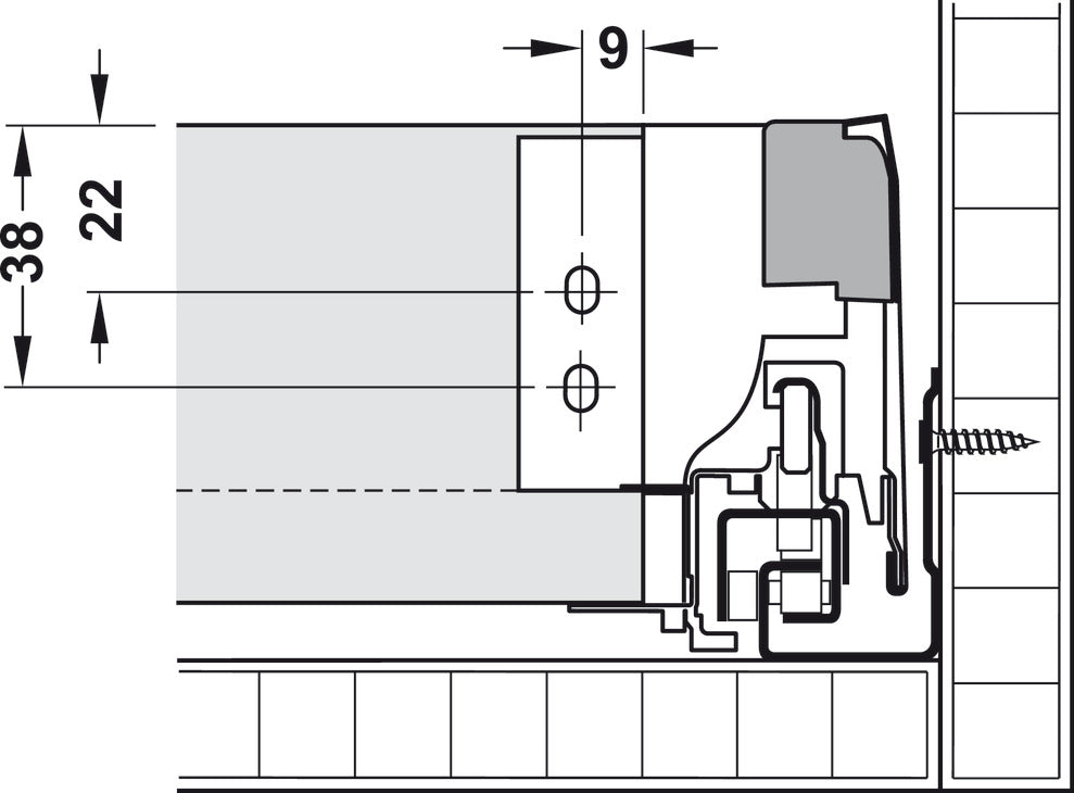 Front Stabilizer, For Blum Tandembox Antaro Drawer