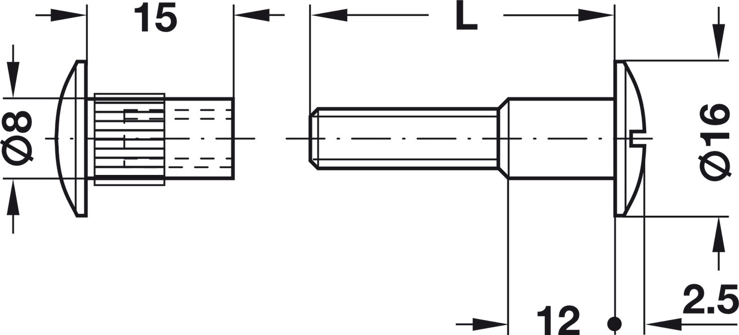 Shoulder Screw, Pan Head, M6, Steel