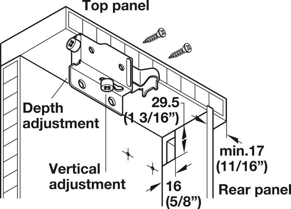 Cabinet Hanger, Screw-Mounted