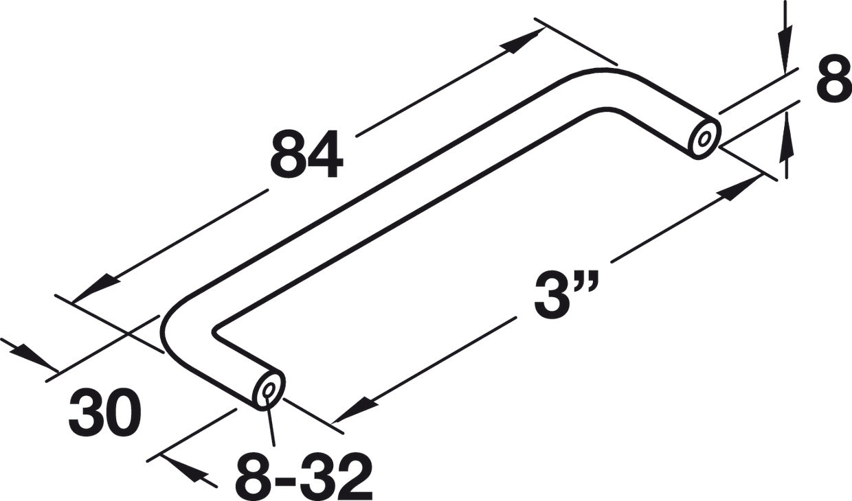Handle, Steel or Brass