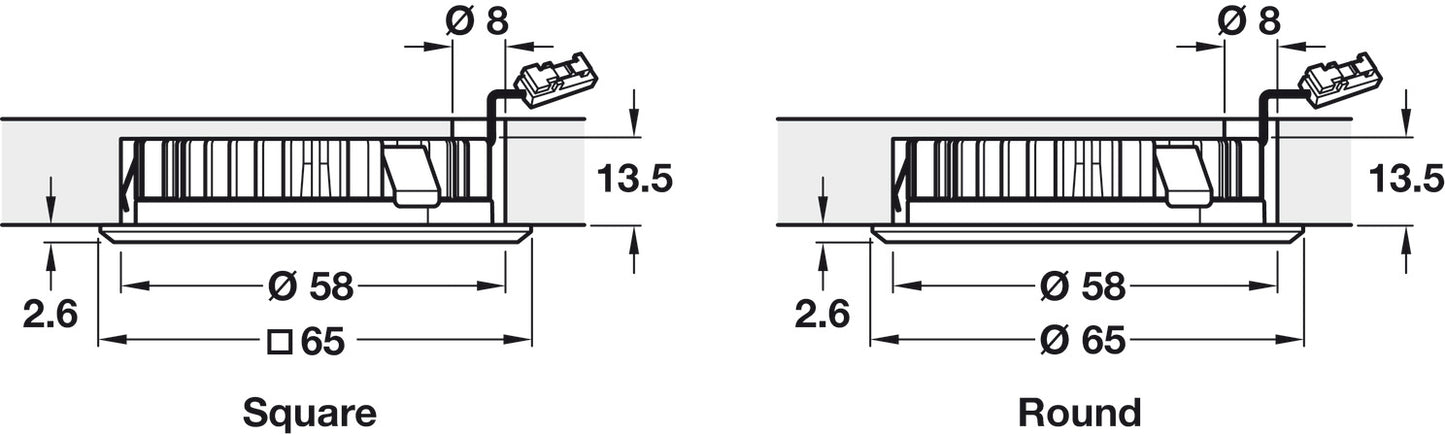Recess Mounted Housing Trim Ring, for Loox LED 2025/2026