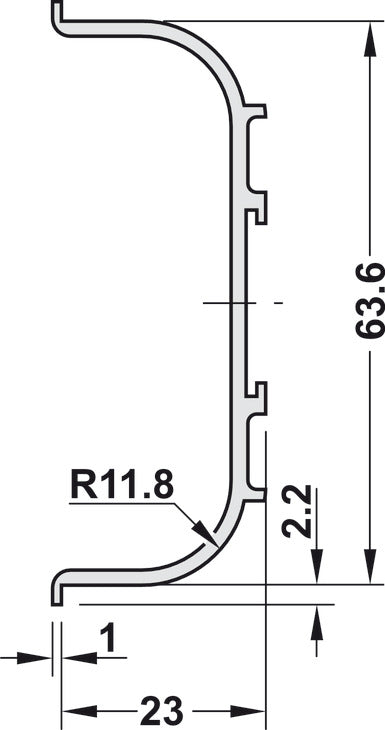 C-Profile, Aluminum, 2.5 m
