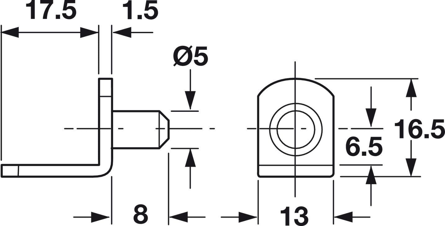 Metal Shelf Supports, Ø5 mm