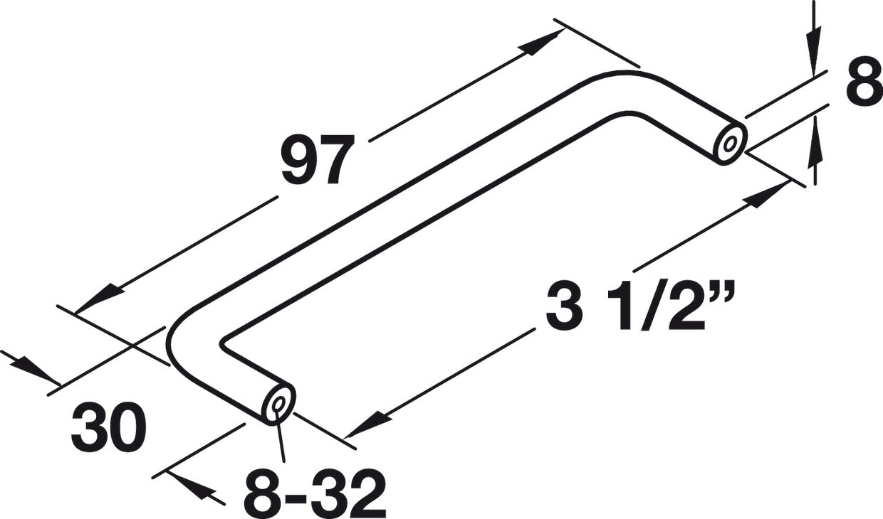 Handle, Steel or Brass