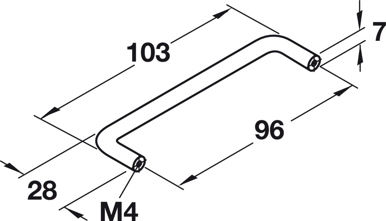Handle, Steel or Brass