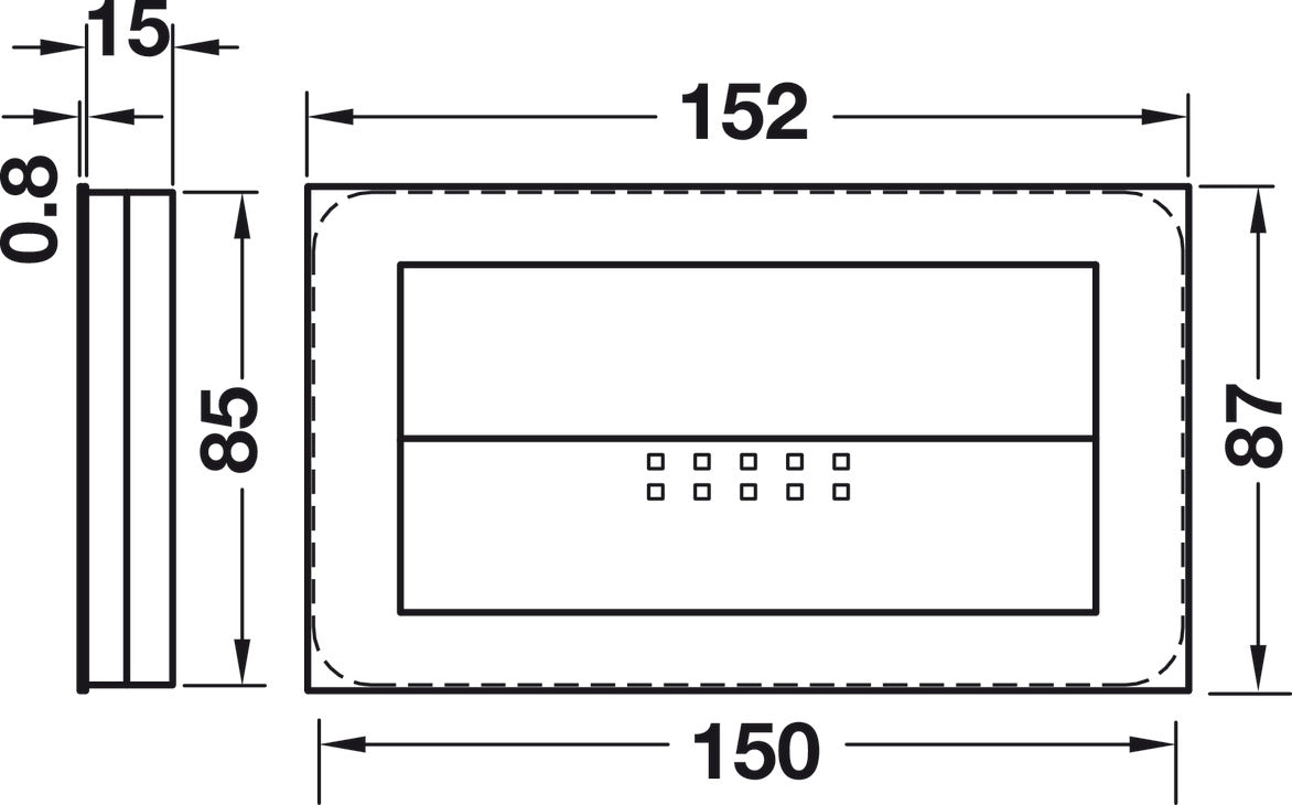 Inset Handle, Stainless Steel Look, Zinc
