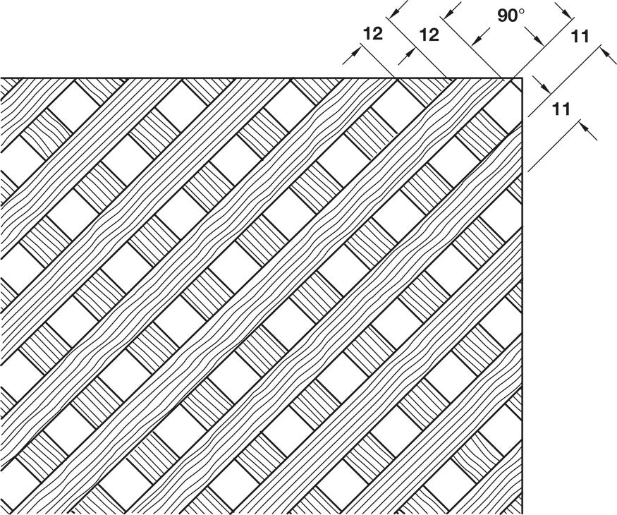 Lattice Grill, 45° Angle, 1/2" Staves