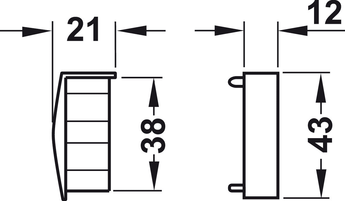 L-Profile End Cap, Zinc alloy