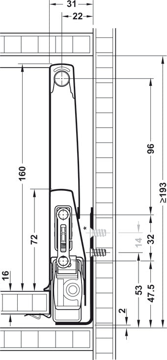 Railing Set, Round, HÃ¤fele Matrix Box P