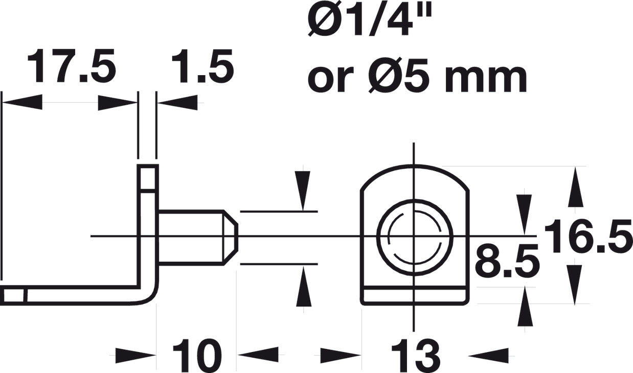 Shelf Support, Ø1/4"