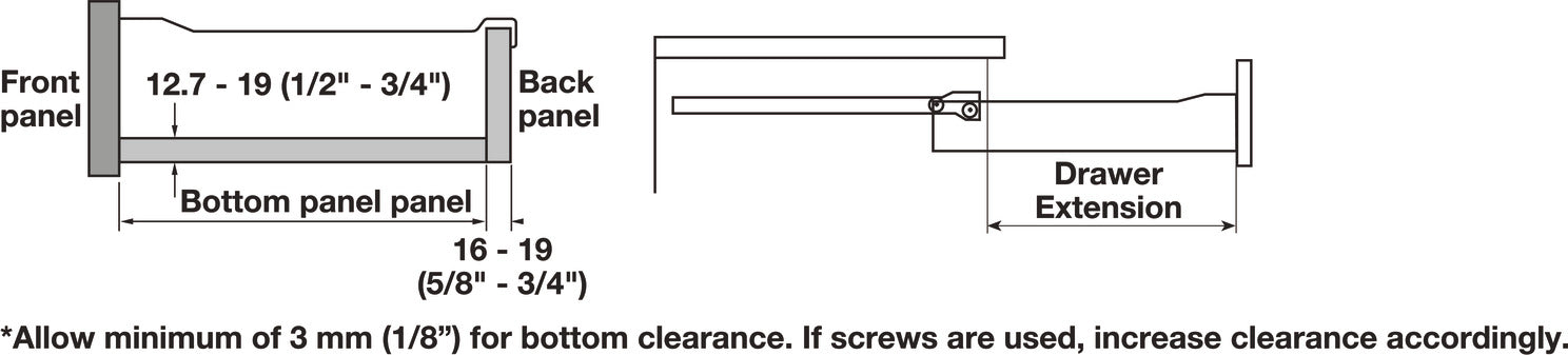 Single-Wall Metal Drawer System, Grass Zargen 6236 (Side Height: 5 7/8")