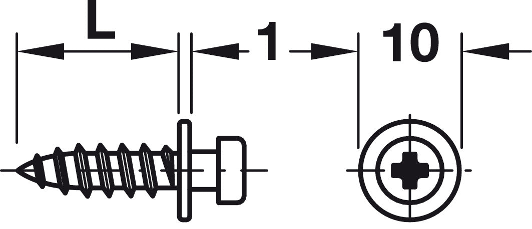 Modular Screw, with Wood Screw Thread