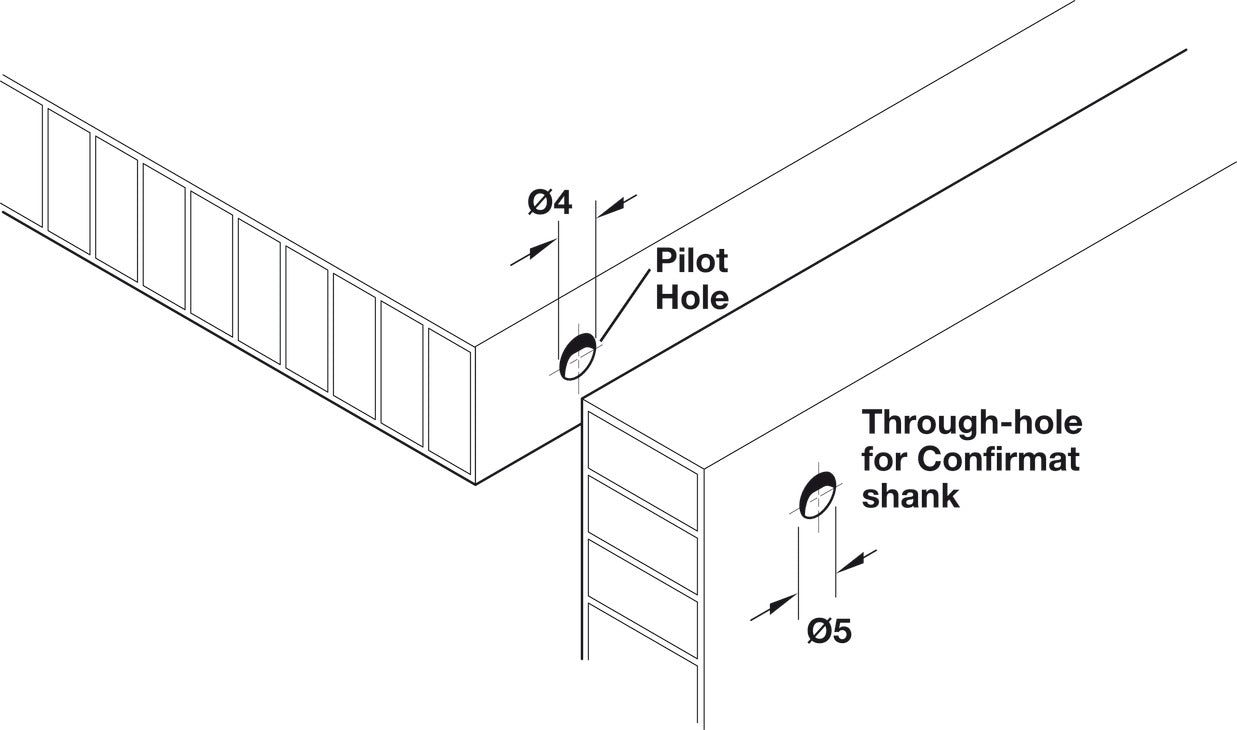 Countersunk Connector, Confirmat, Hex Socket, 3 mm