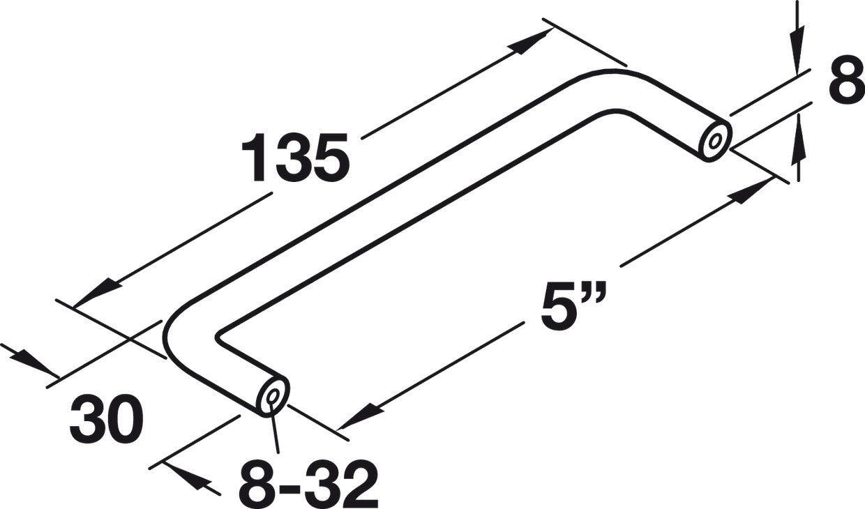 Handle, Steel or Brass