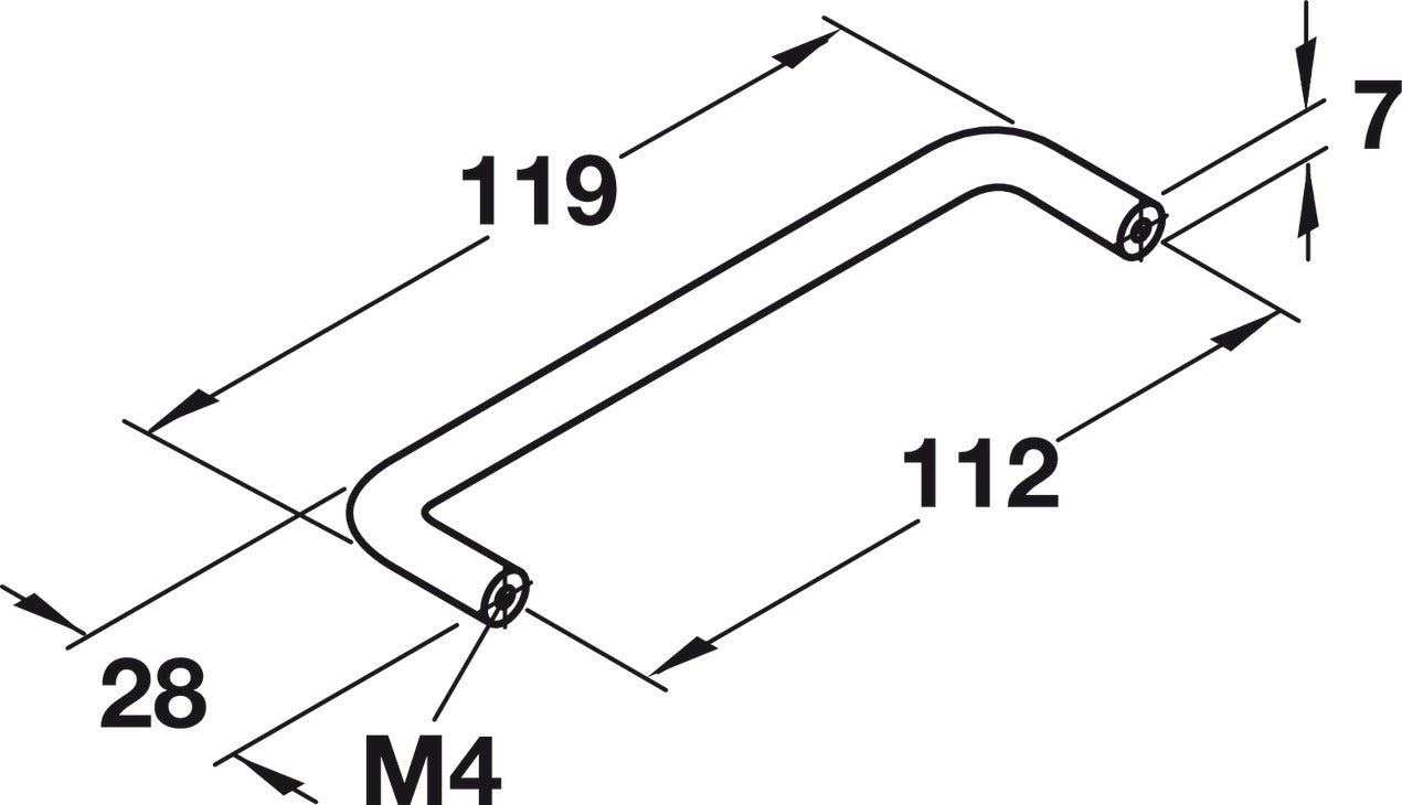 Handle, Steel or Brass