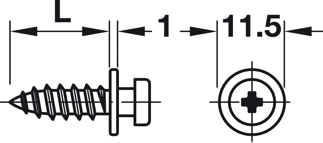 Modular Screw, with Wood Screw Thread