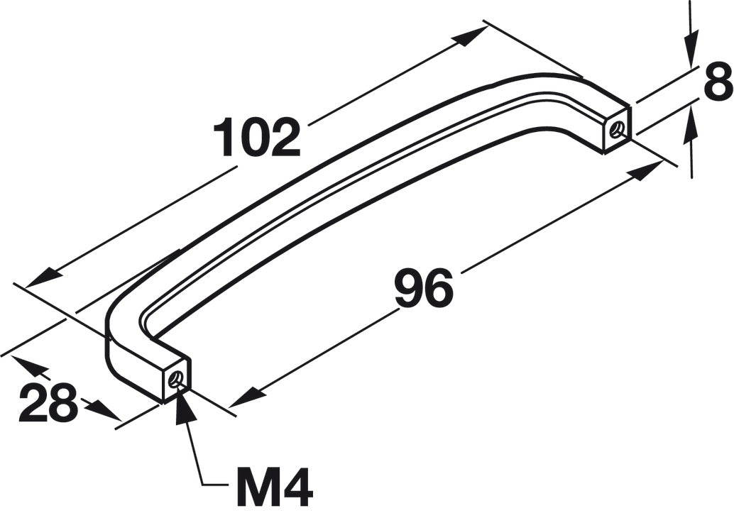 Handle, Stainless Steel Look, Zinc