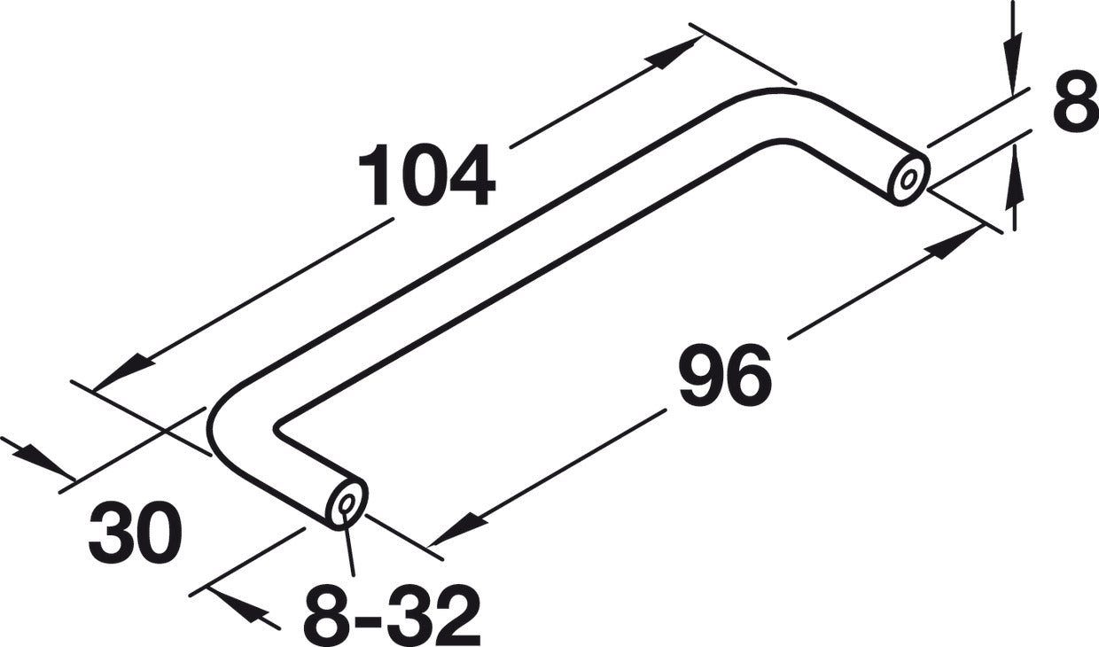 Handle, Steel or Brass