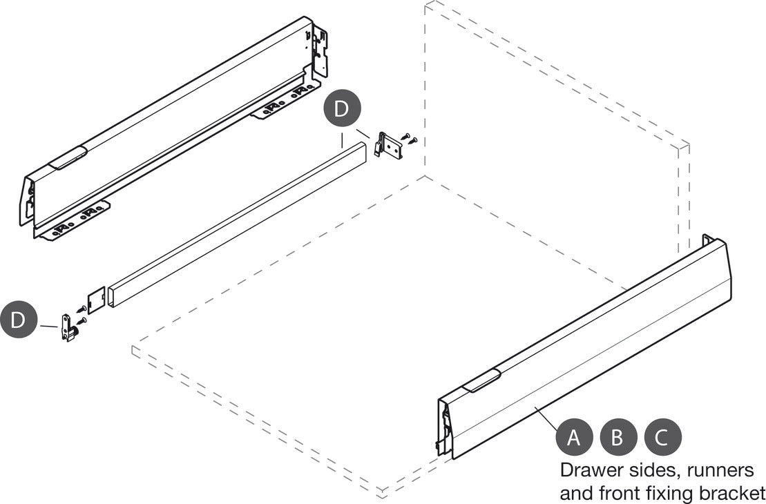 Gallery Rail, Rectangular, HÃ¤fele Matrix Box P