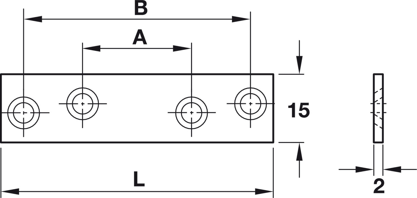 Mending Plate, with 4 Screw Holes