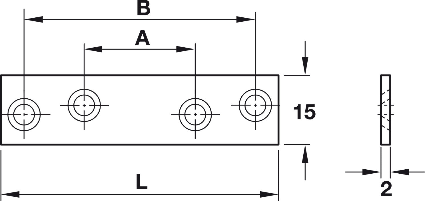 Mending Plate, with 4 Screw Holes
