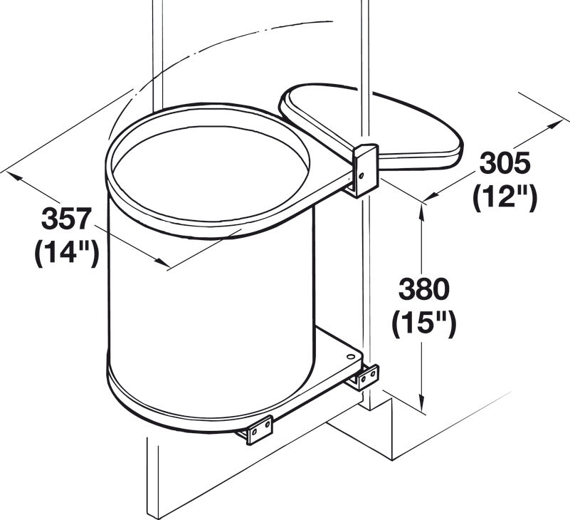 Side Panel/Door Mounted Waste Bin, Side Panel/Door Mounted
