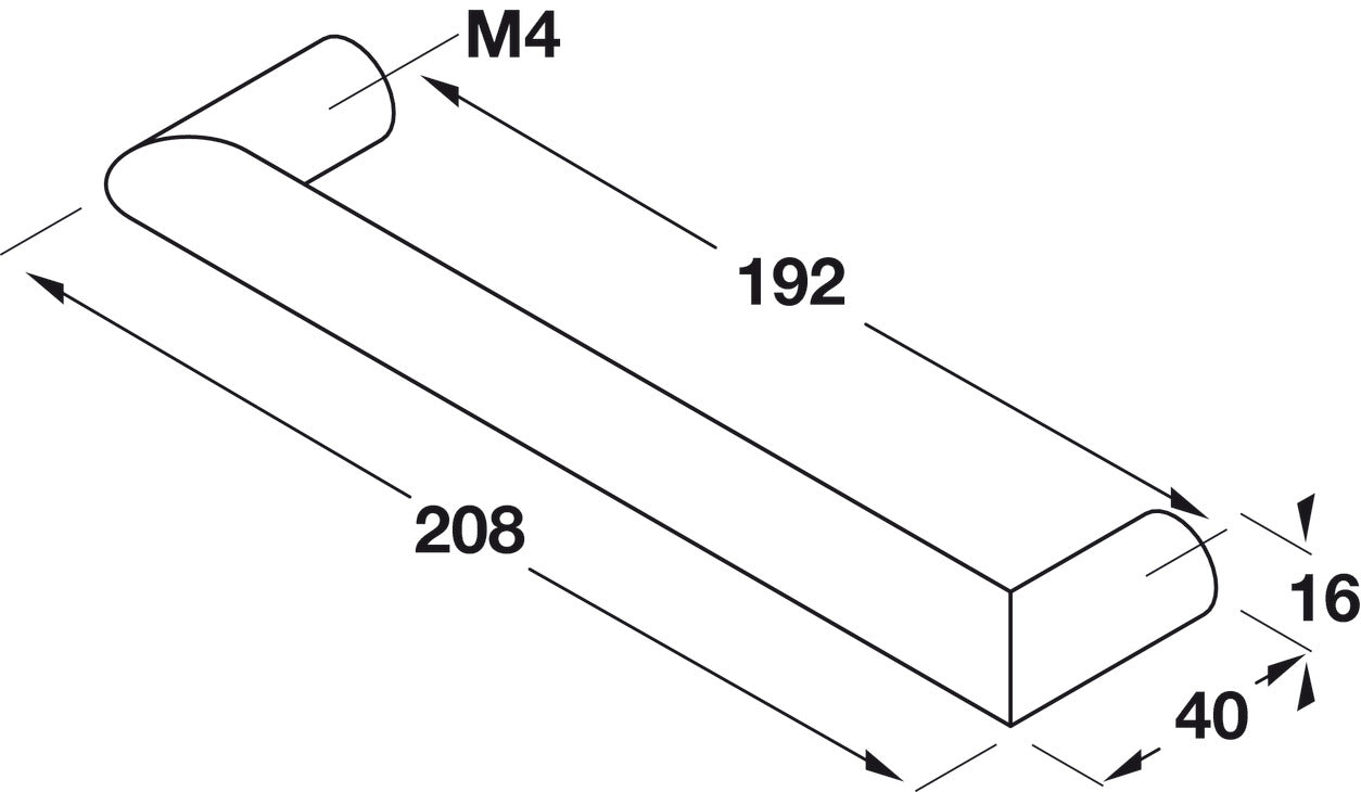 Handle, Stainless Steel, Matt