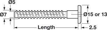 Cylinder Head Connector, Confirmat, Hex Socket, 4 mm