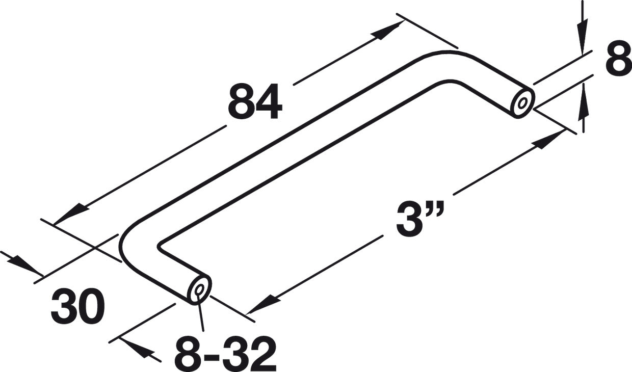 Handle, Steel or Brass