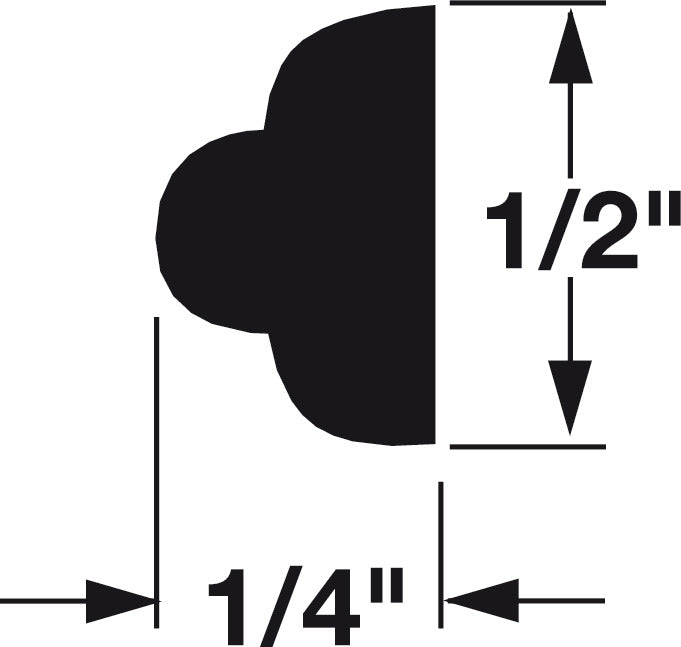 Moulding, 1/2" x 1/4" x 96" (H x D x L)