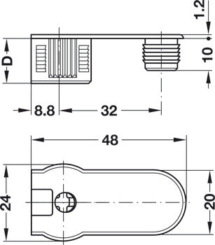 Connector Housing, Rafix SE 32 System, without Ridge, Zinc