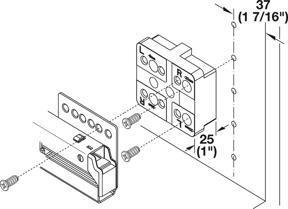 Spacer, For HÃ¤fele Matrix Box P internal drawer and internal pull out