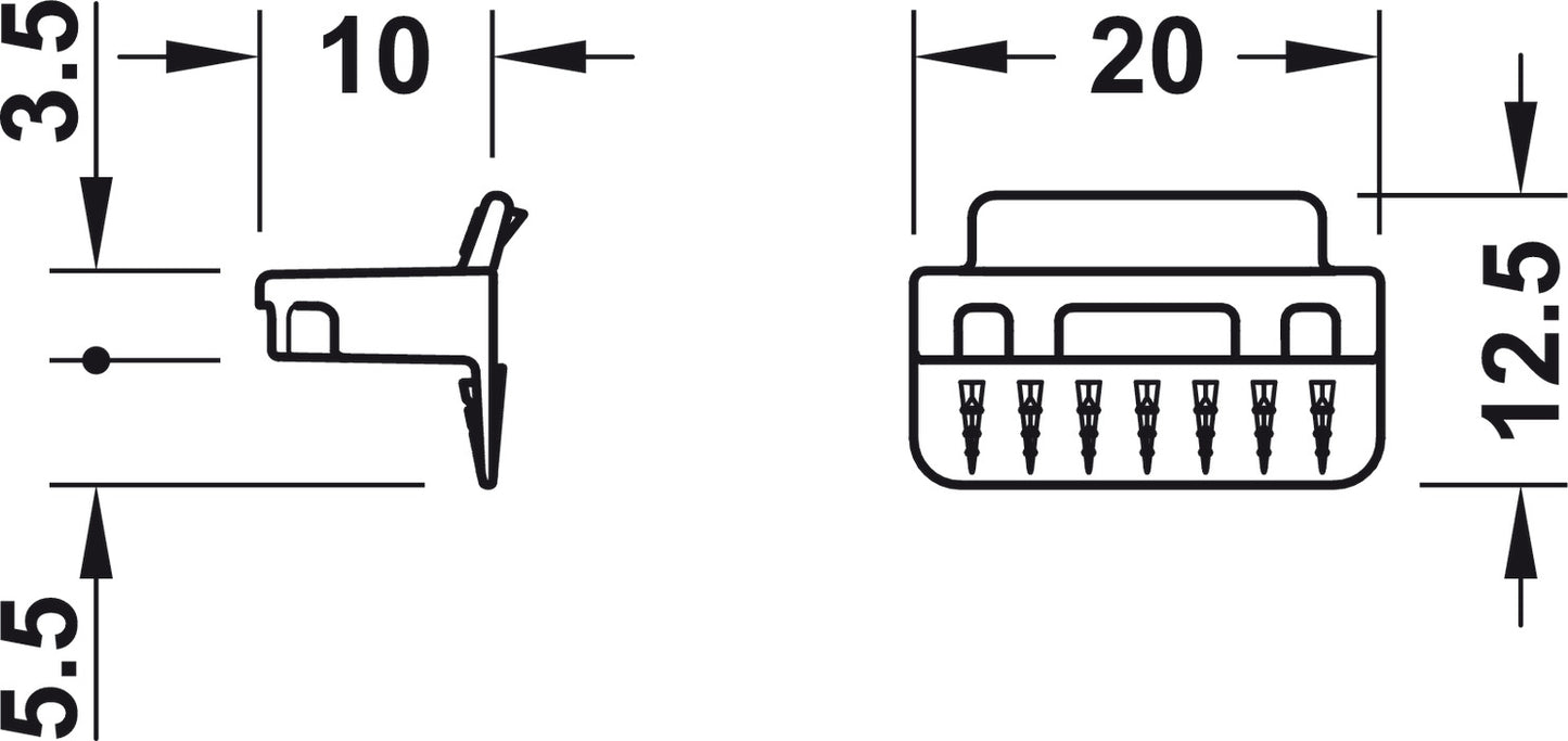 Rear Panel Connector, HÃ¤fele Ixconnect RPC G 13/20