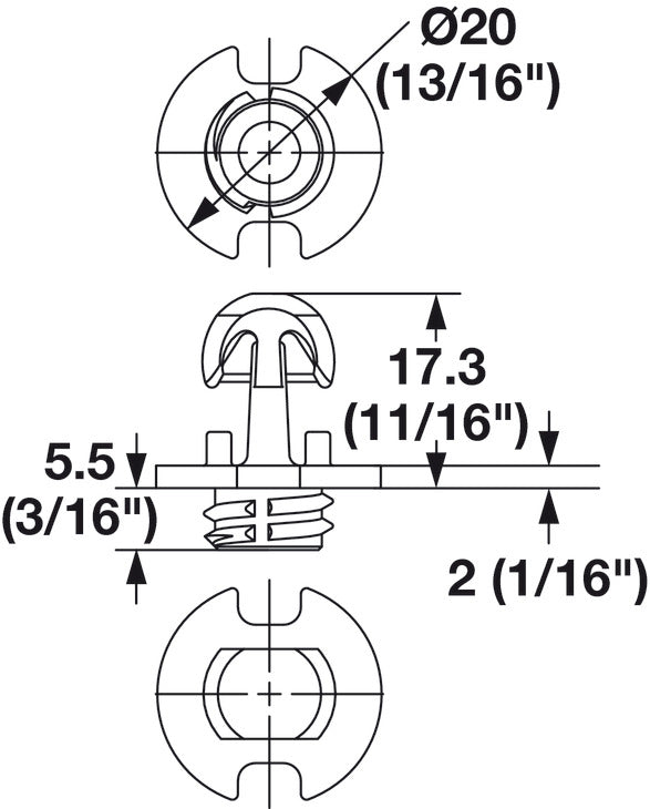 PC-M1B, Standard Profile, Self Tapping, Male
