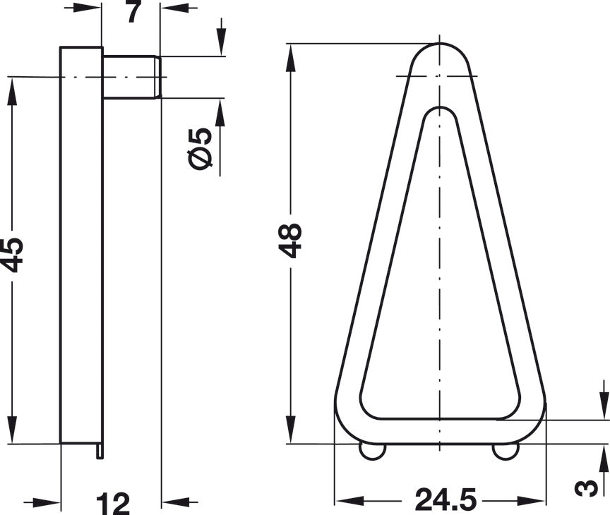 Shelf Hold-Down, for 19 mm Shelf, Ø5 mm