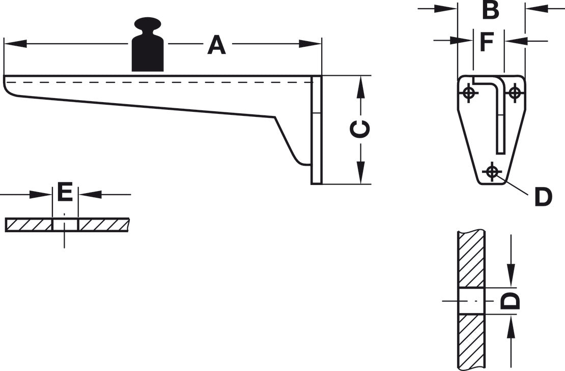 Work Surface Brackets, Hebgo, Steel