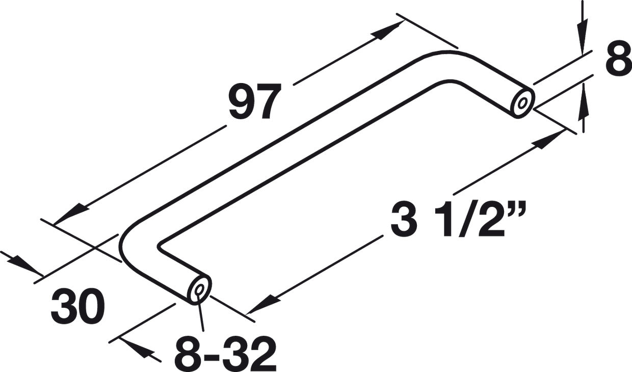 Handle, Steel or Brass