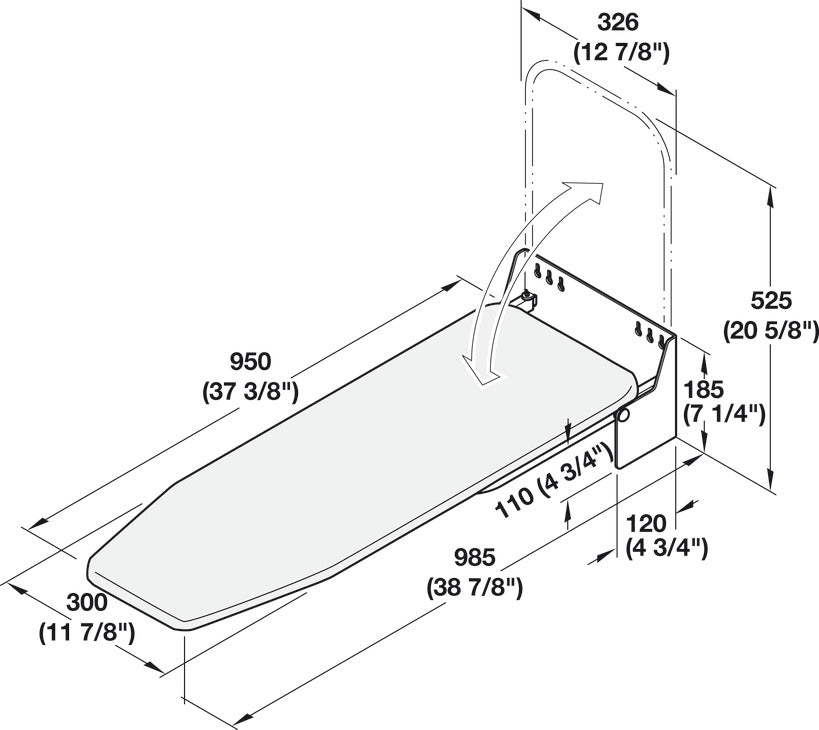 Hafele Ironfix® Ironing Board, Wall-Mounted