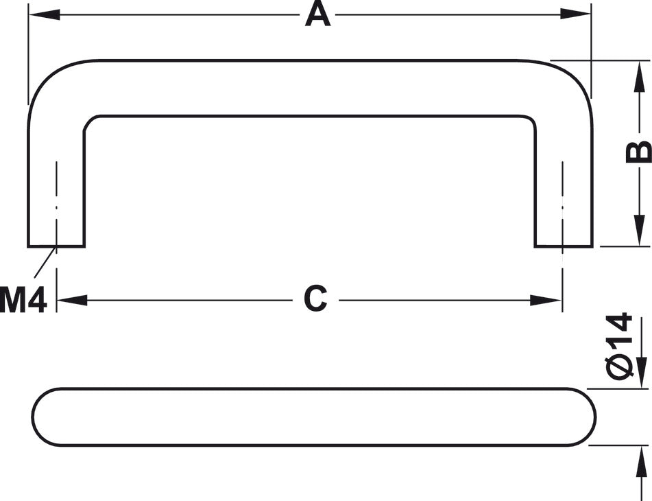Wire Handle, Matt, Stainless Steel