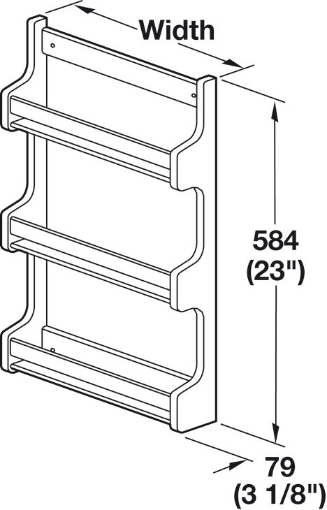 Door Mount Spice Rack, Wooden Cabinet Accessory