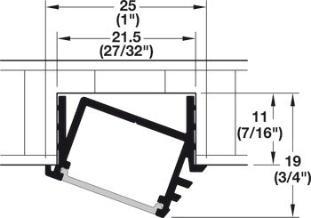 Aluminum Profile, for Recess Angled Mounting