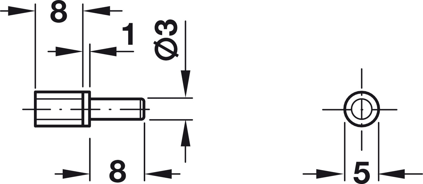 Shelf Support, For glass, for plug fitting into drill hole Ø 3 mm